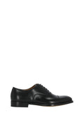 Black Horse Smooth Leather Lace-Up Shoes