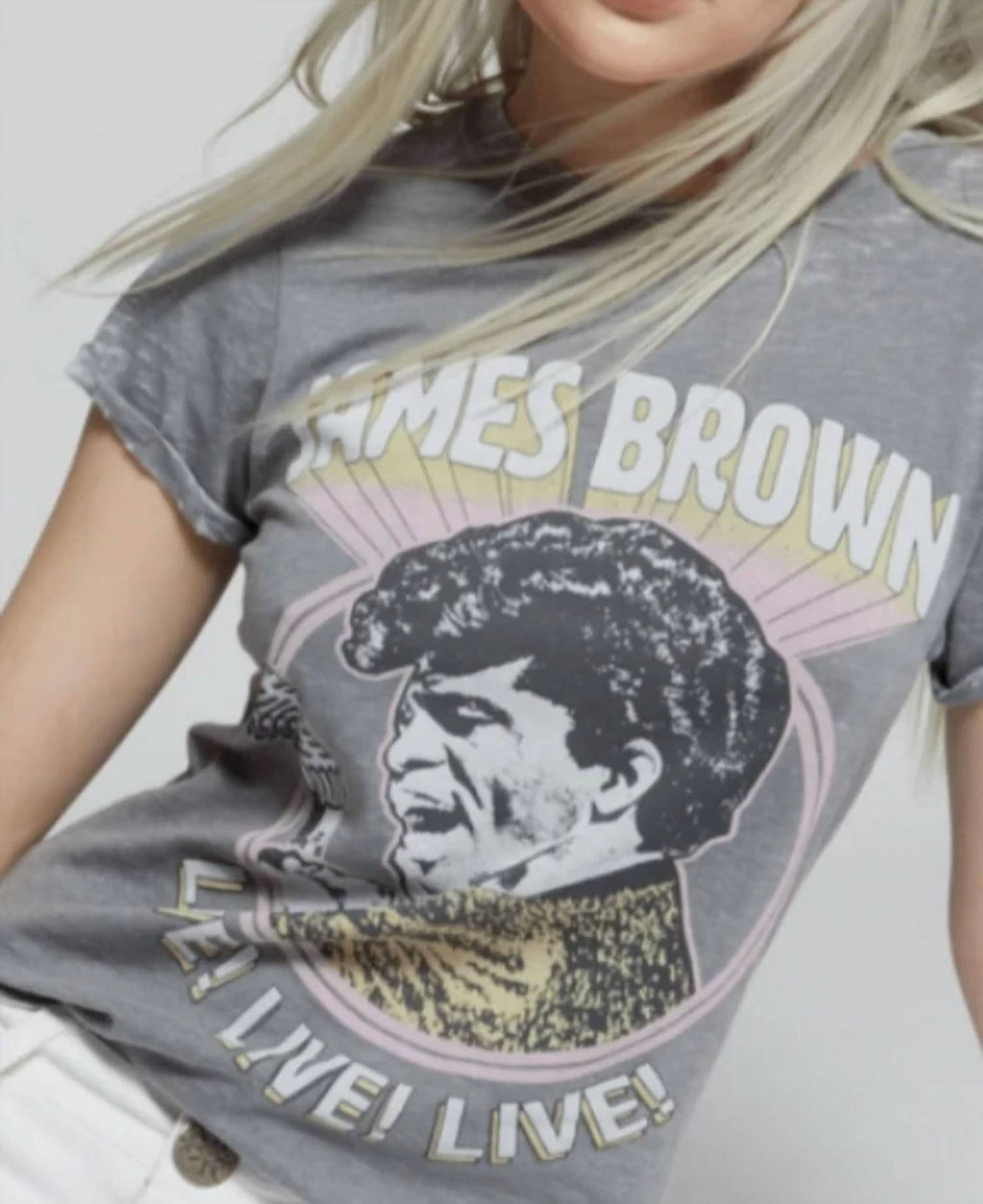 James Brown Ain't It Funky Burnout Tee In Steel Grey