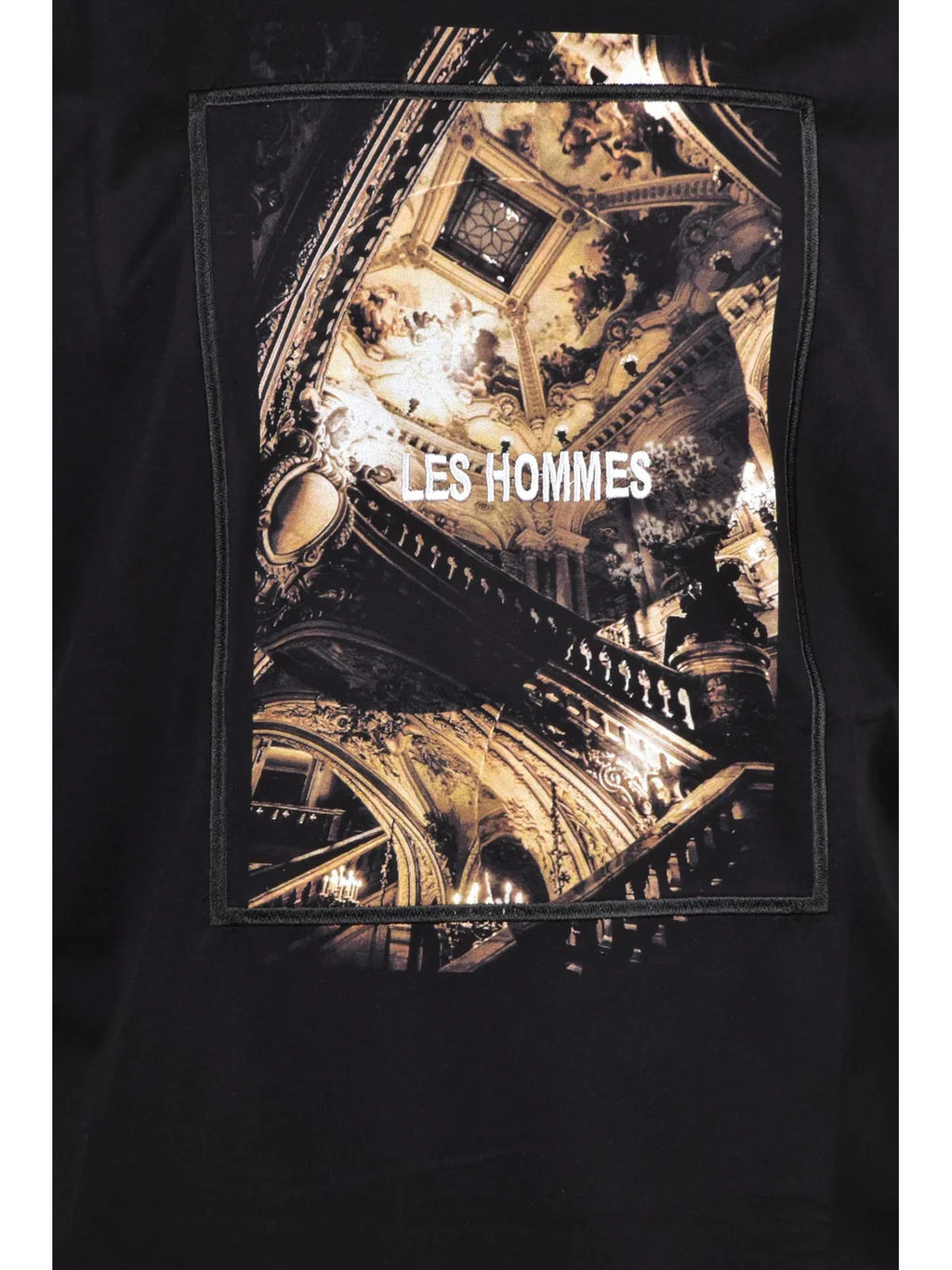 Black Architectural Print Cotton T-Shirt