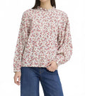 Romantic Floral Blouse In Red / Cream