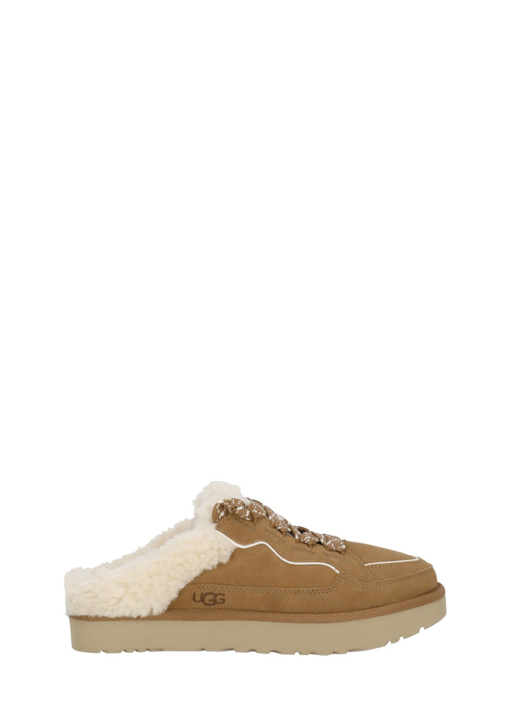 Brown Lowmel Mule Shearling Suede Slippers