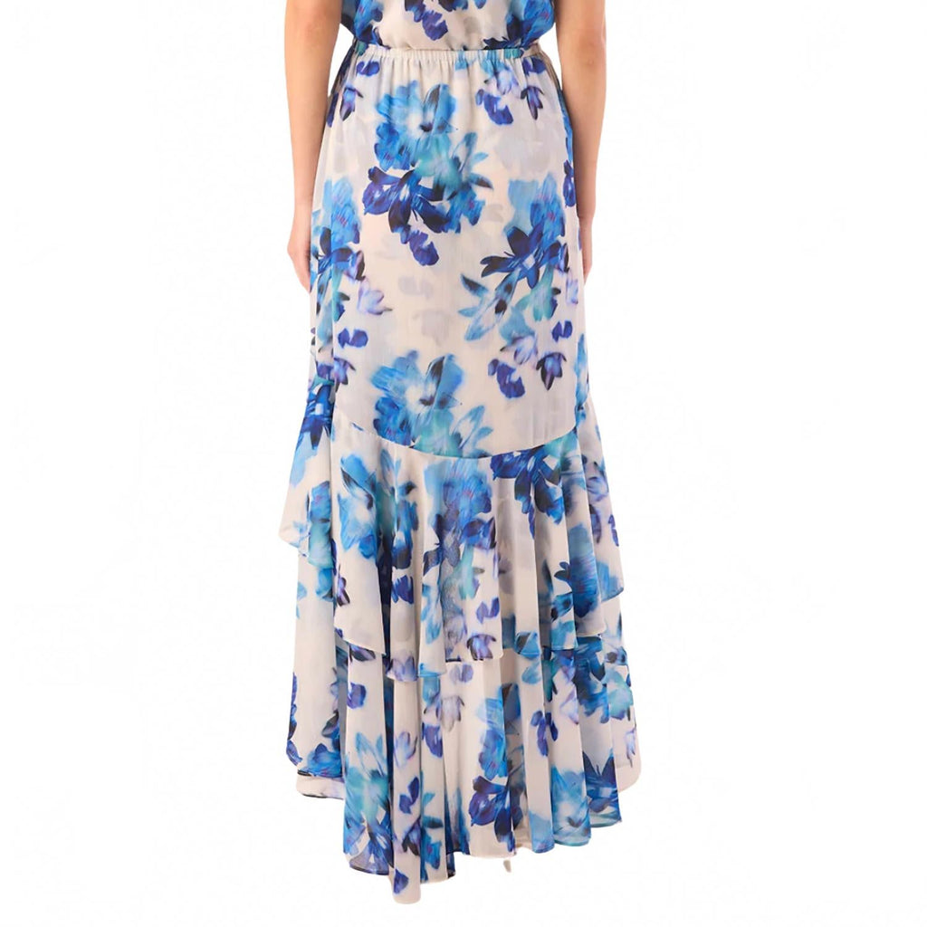 Romy Maxi Skirt In Blurred Bouquet Chiffon