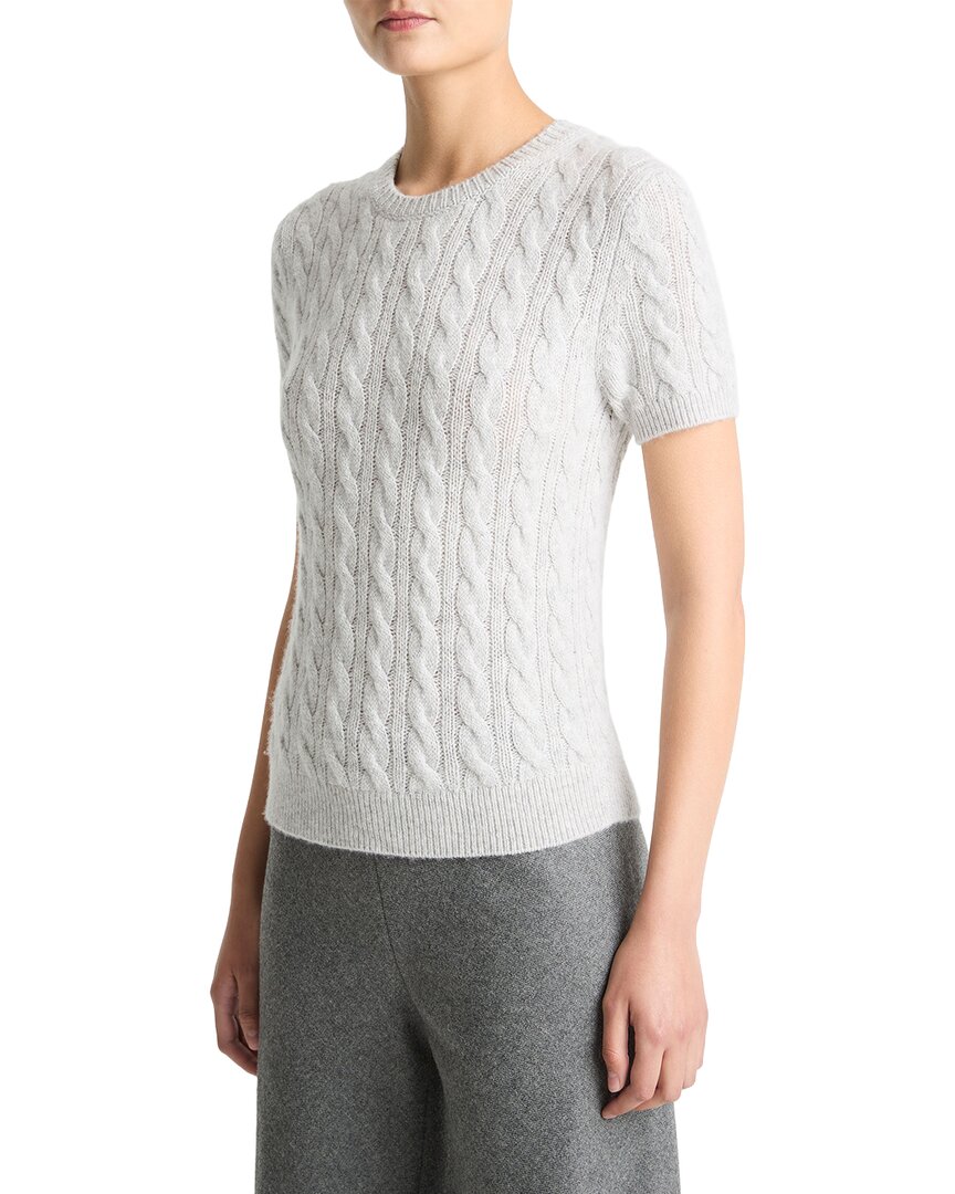 Vince Wool & Cashmere-Blend Cable T-Shirt