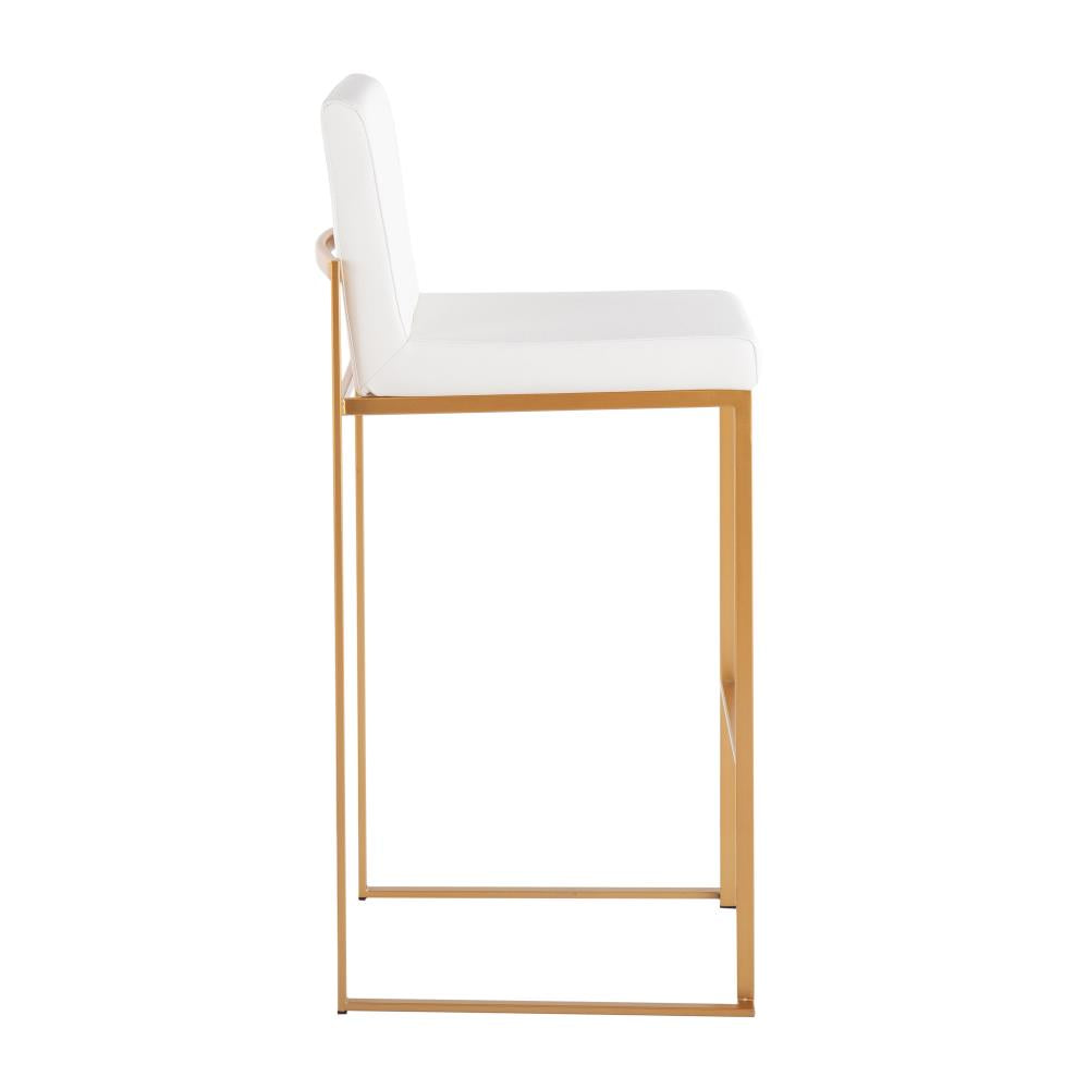 High-Back Faux Leather Bar Stool Set of 3
