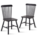 Rubberwood Frame Dining Chair Pair