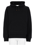Black Hooded Cotton-Blend Kangaroo Pocket Sweatshirt