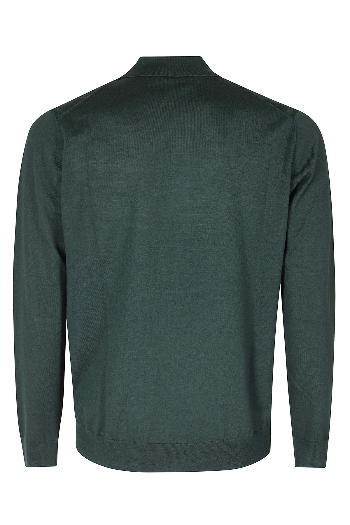 Green Extrafine Merino Wool Polo Shirt