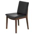 Mid-Century Dining Chair with Vegan Leather Upholstery