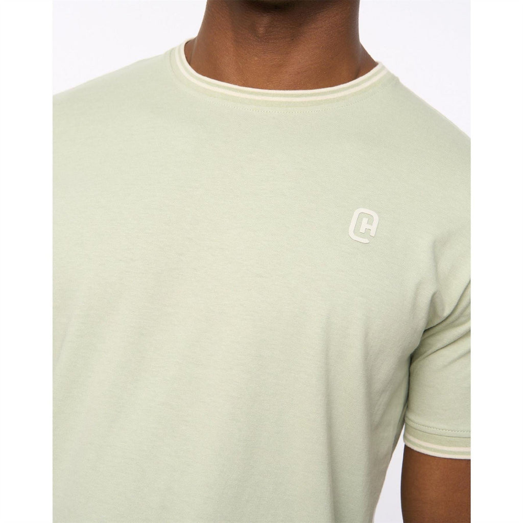 Crosshatch Preece Hem Label Patch Crew Neck Short Sleeve T-Shirt