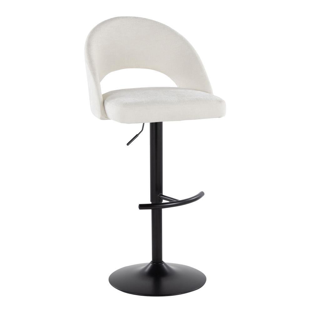 Set of 2 Swivel Counter Stools with Supportive Backrests and Rounded Footrest Design