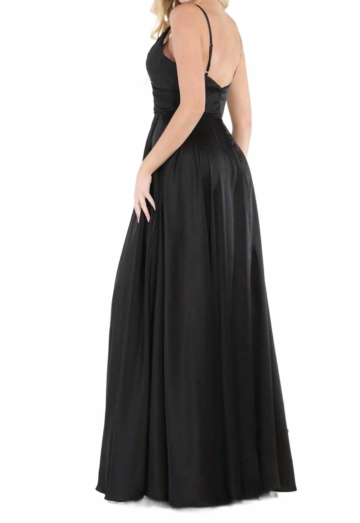 Sleeveless A-Line Maxi Dress In Black