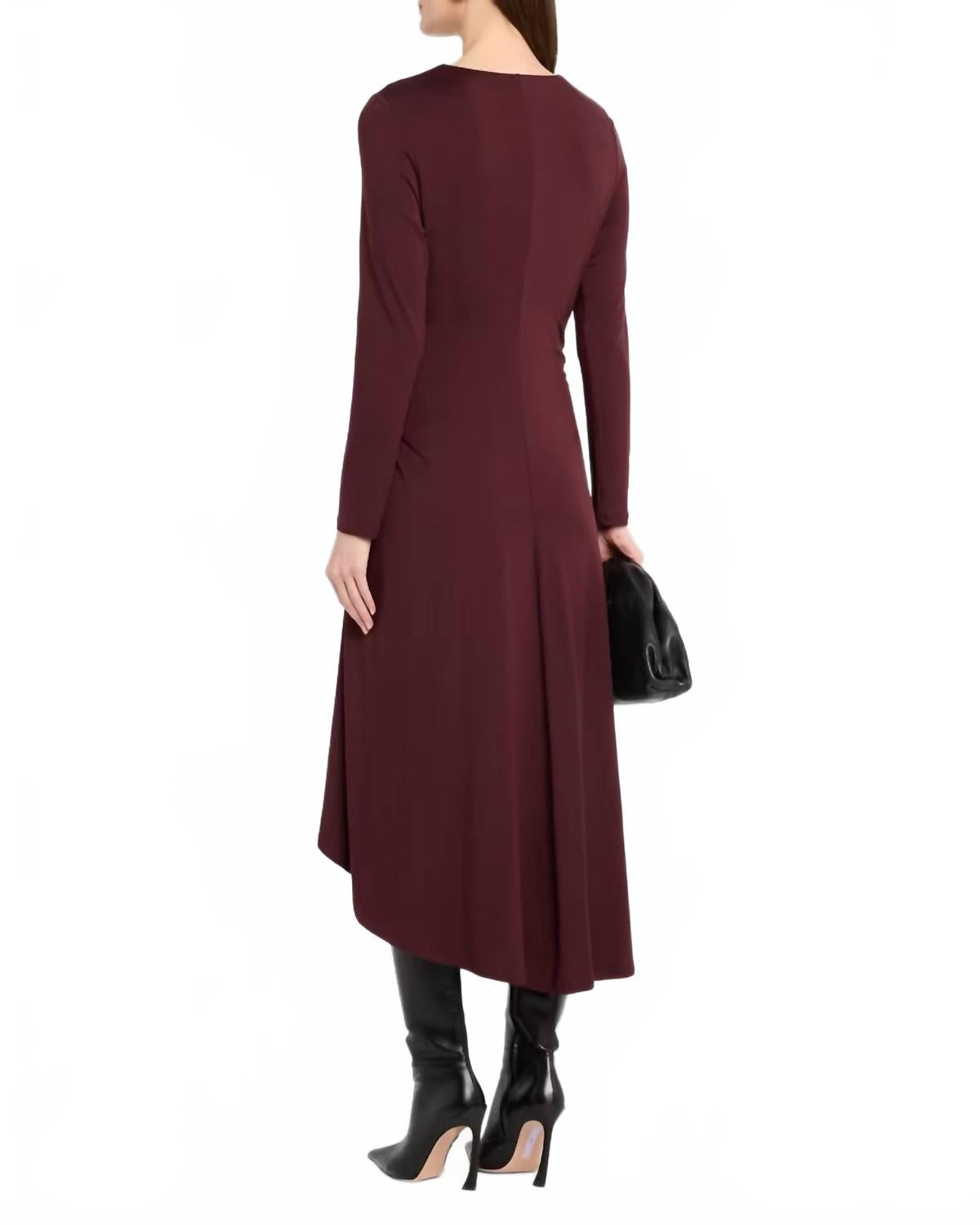 Theodora Long-Sleeve Midi Dress In Raisin