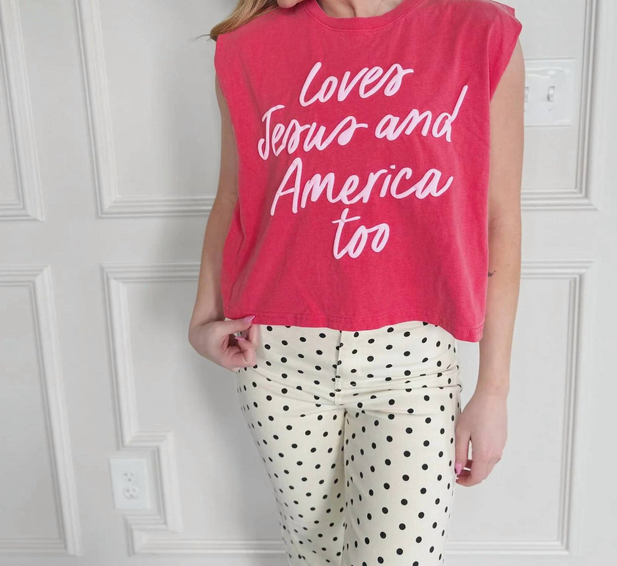 Loves Jesus And America Tank In Red