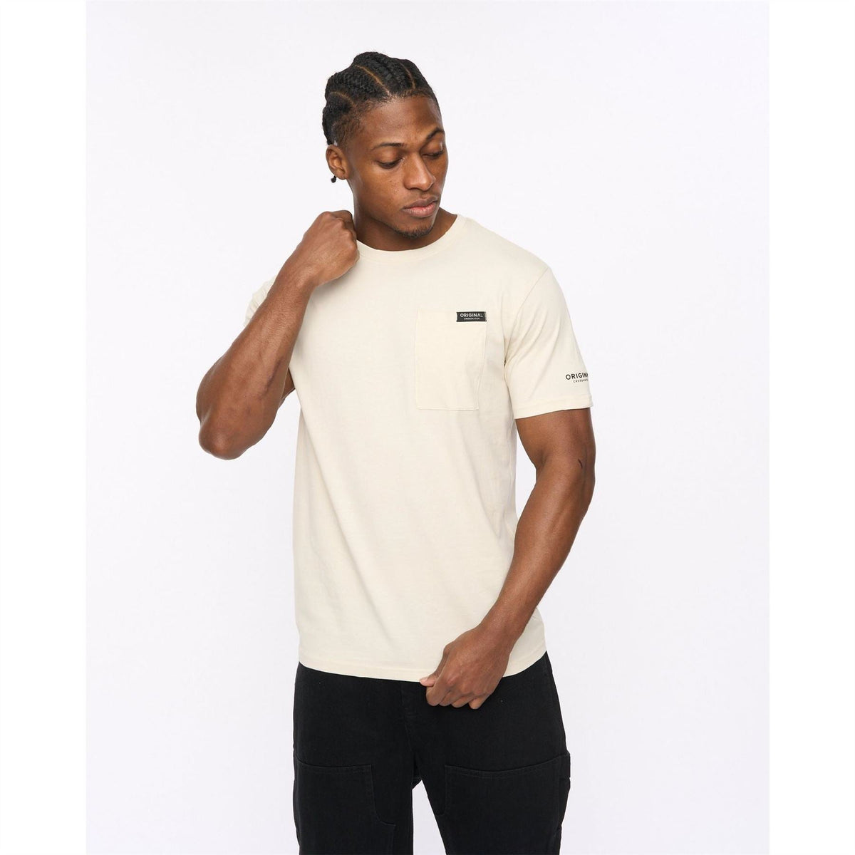 Crosshatch Portville Printed Logo Crew Neck Short Sleeve T-Shirt