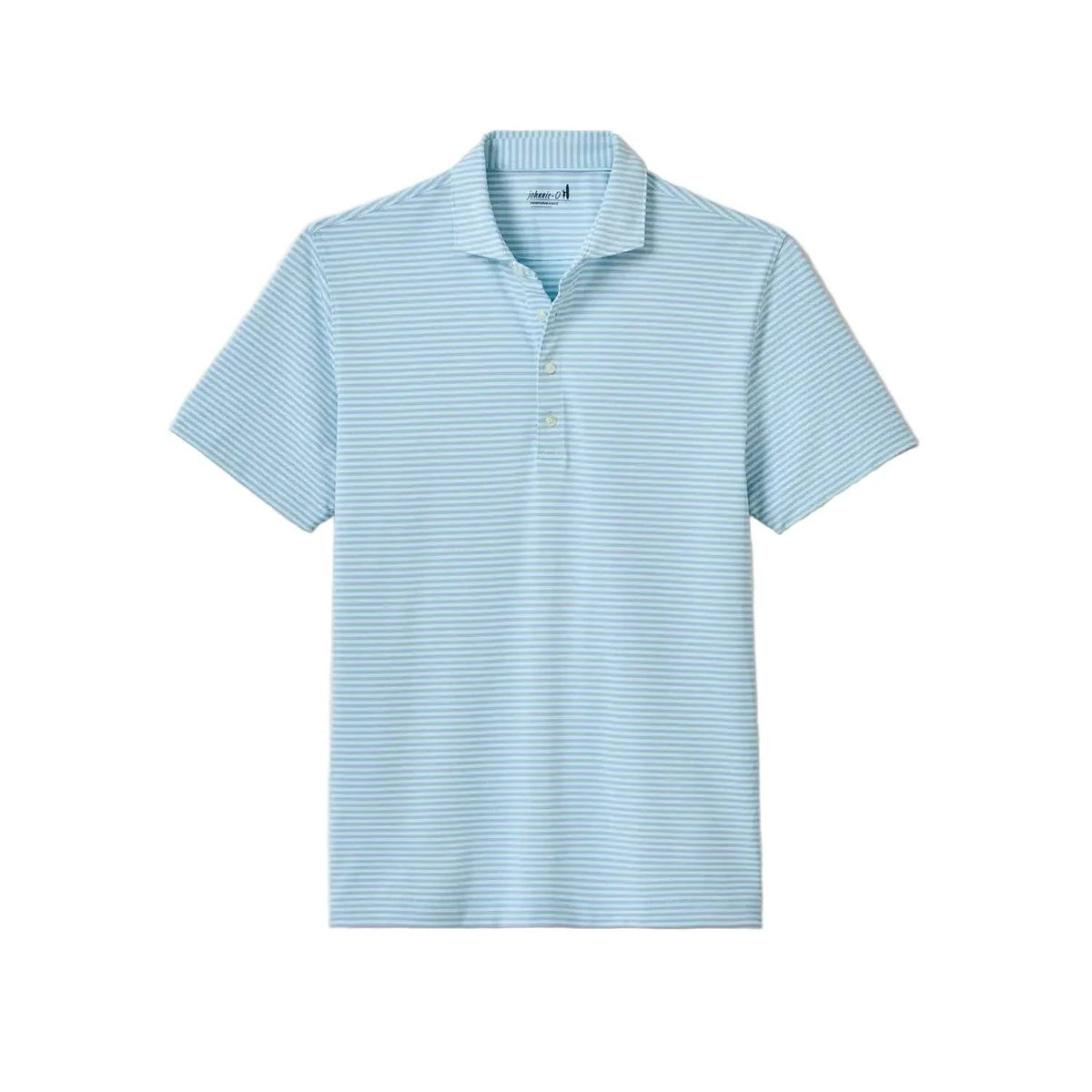 Stetson Stripe Performance Mesh Polo In Tide
