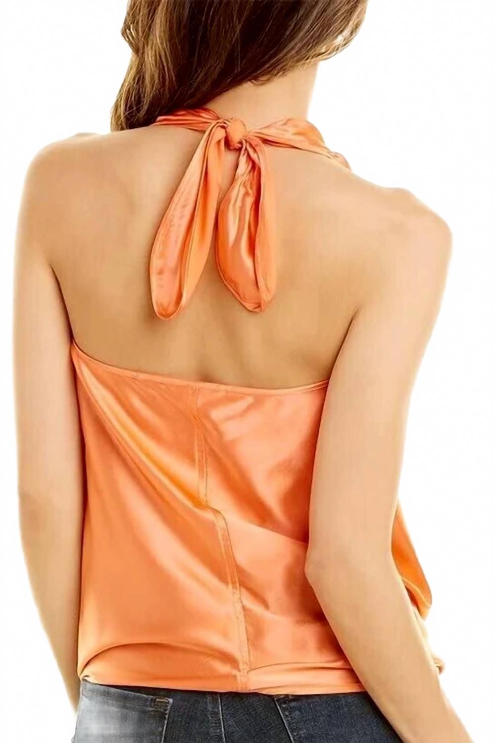 Harriet Silky Top In Tropical Orange