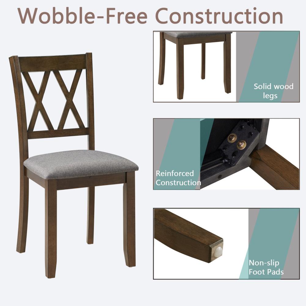 Wooden Dining Chairs with Padded Seats