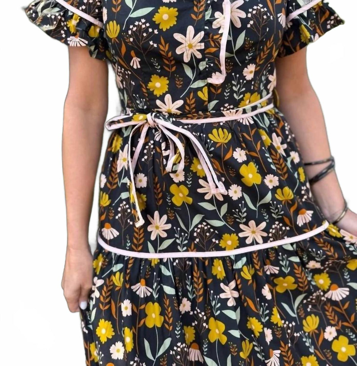 Lena Midi Dress In Wildflower Waltz