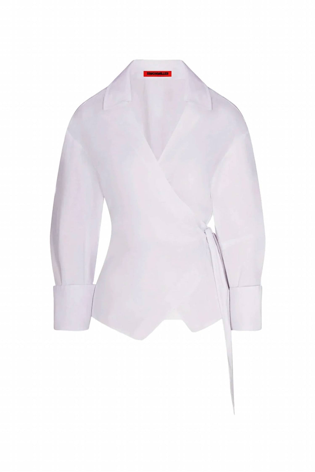 Anya Poplin Wrap Top In Macadamia White