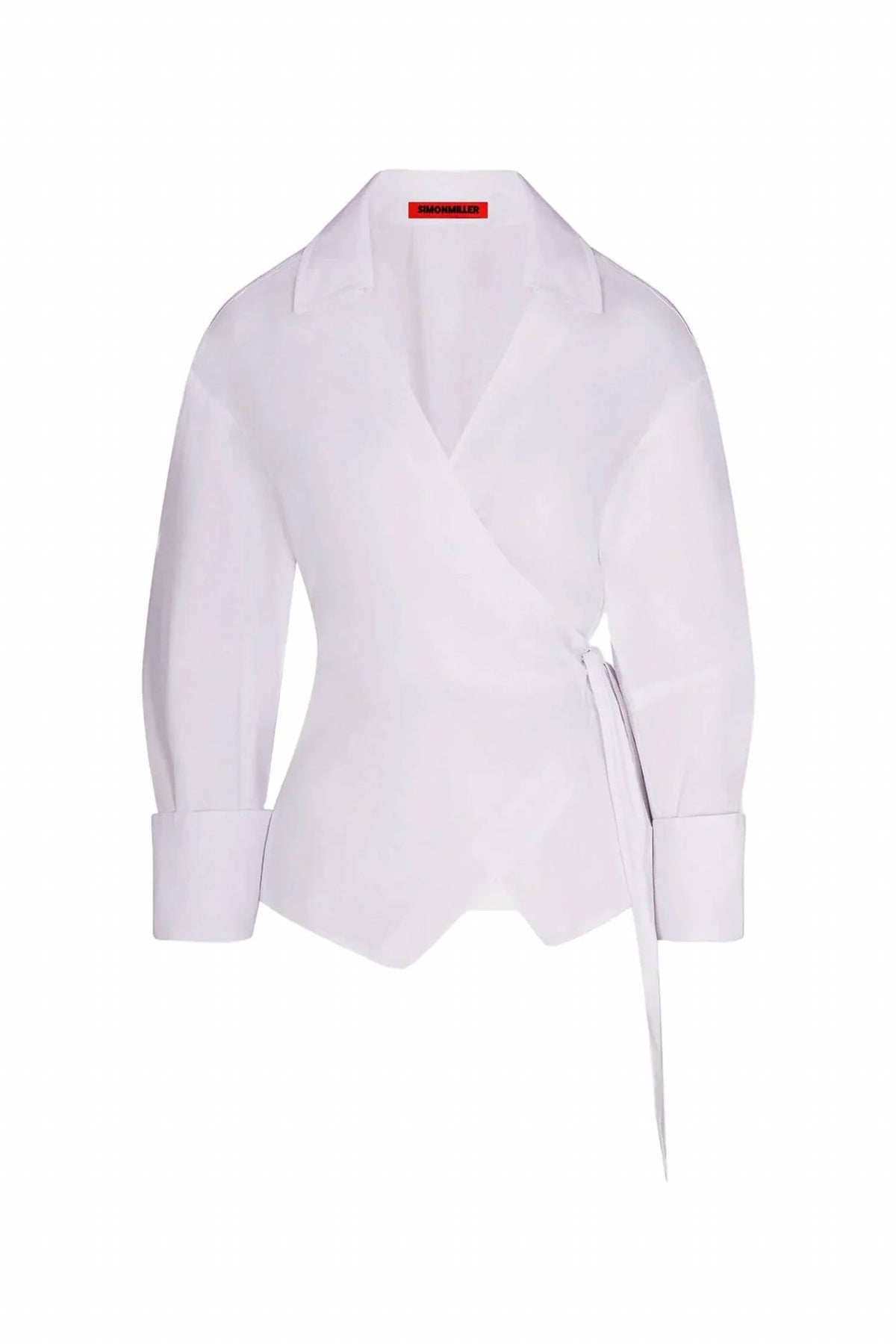 Anya Poplin Wrap Top In Macadamia White