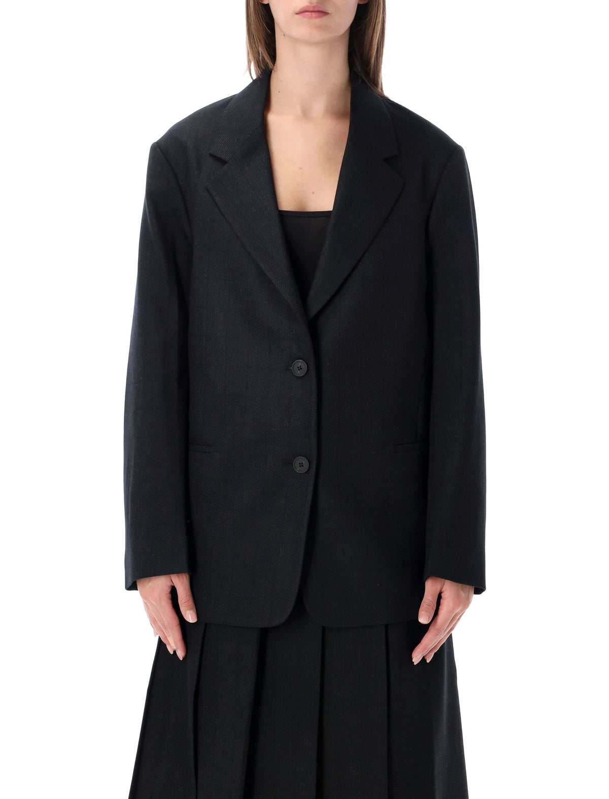 Two-Button Blazer with Notched Lapel