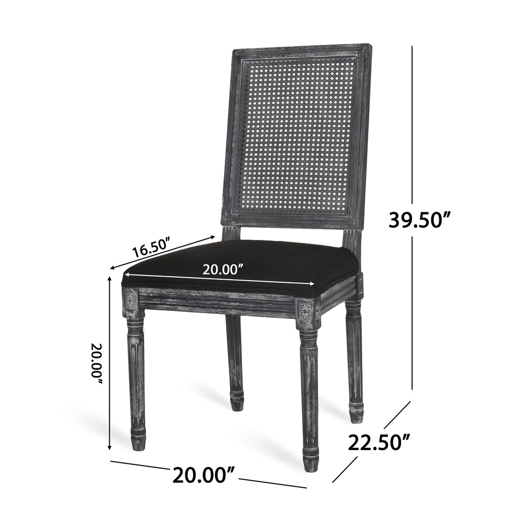 Set of 2 Wooden Dining Chairs with Cushioned Seats