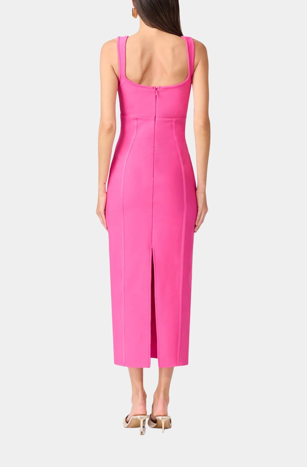 Celina Column Maxi Dress In Hot Pink