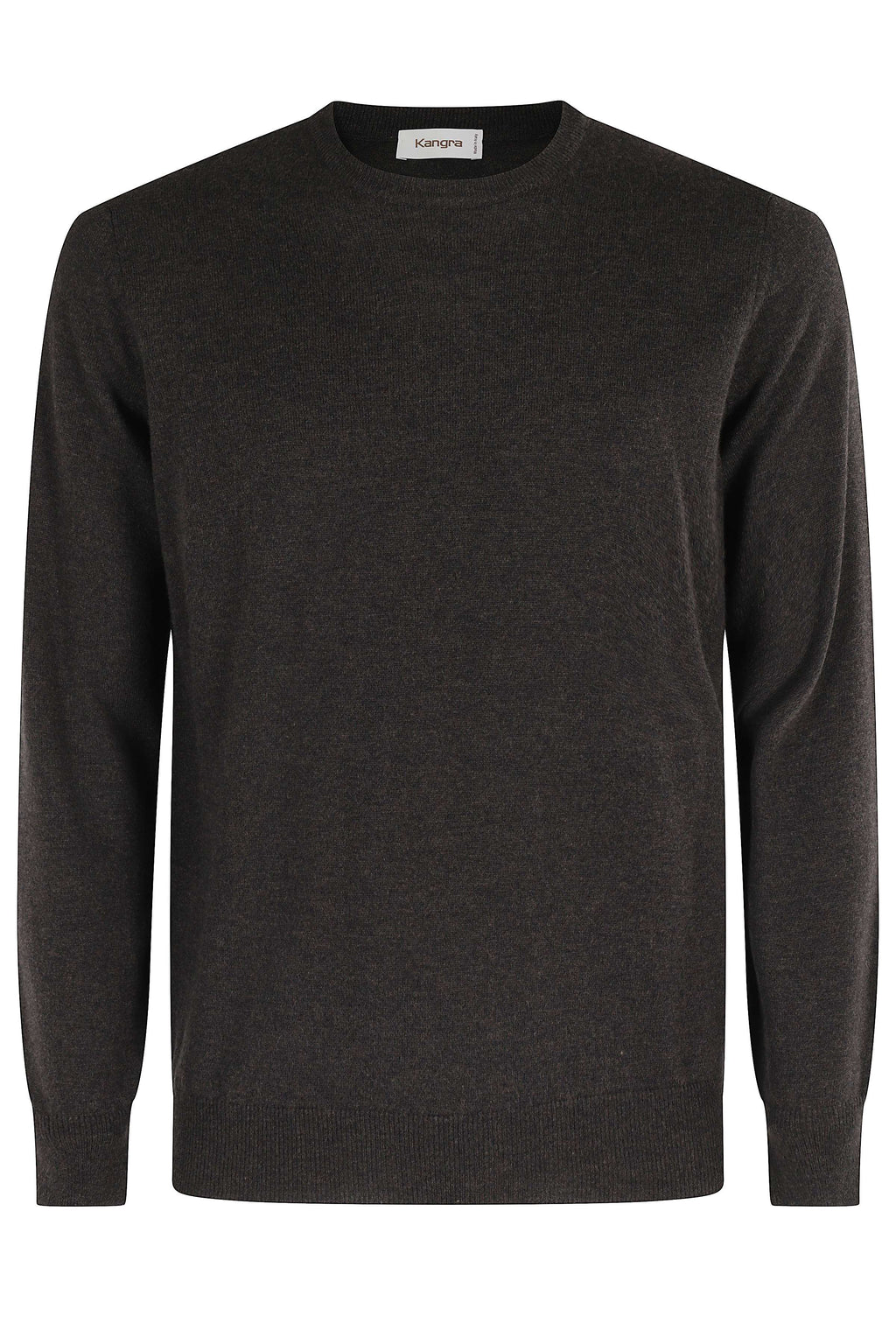 Brown Crewneck Merino Wool Sweater