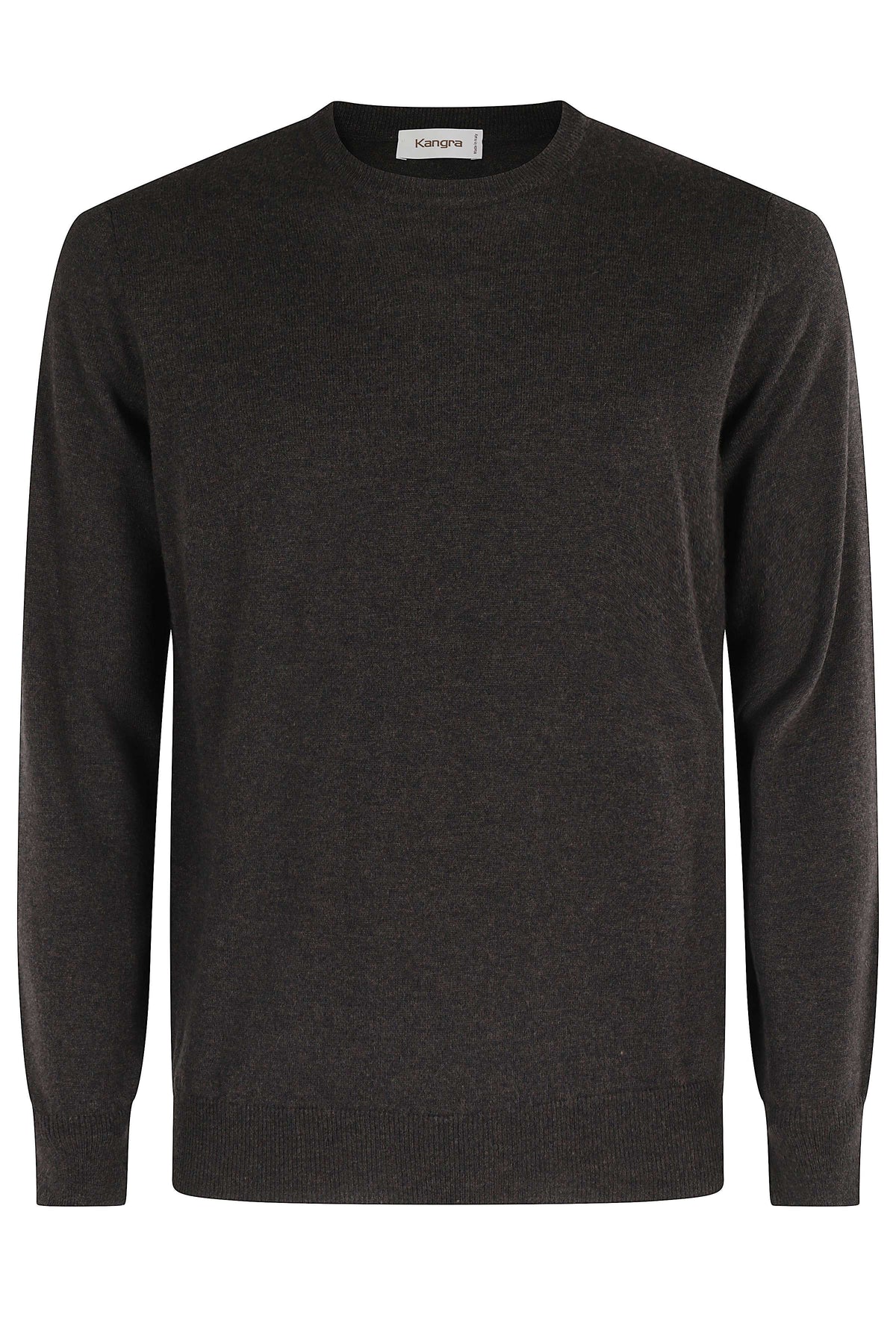 Brown Crewneck Merino Wool Sweater