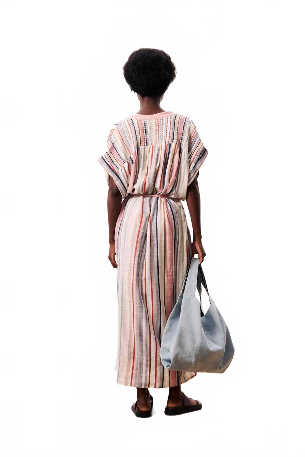 Indigo Straight Kimono Dress In Bleu Jean