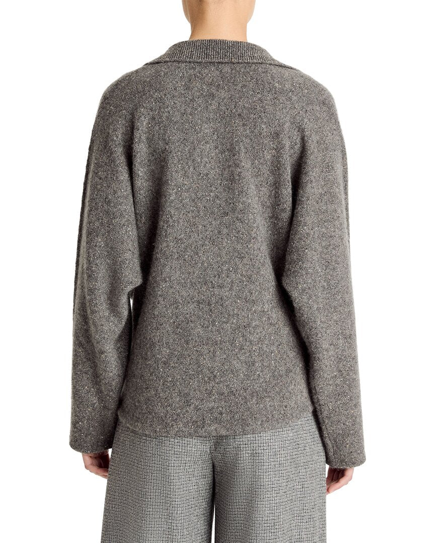 Vince Donegal Dolman 100% Cashmere Polo Sweater