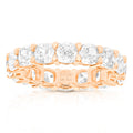5 cttw Cushion Lab Grown Diamond Eternity Ring Wedding Band in 14K Rose Gold For Women