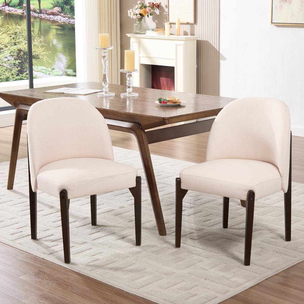Farmhouse Dining Chair Pair with Comfortable Upholstered Seating
