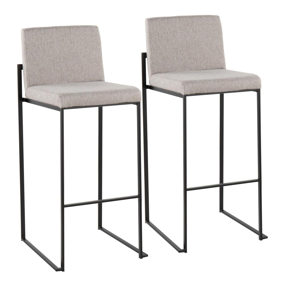 Modern Upholstered Bar Chairs with Padded Backrests