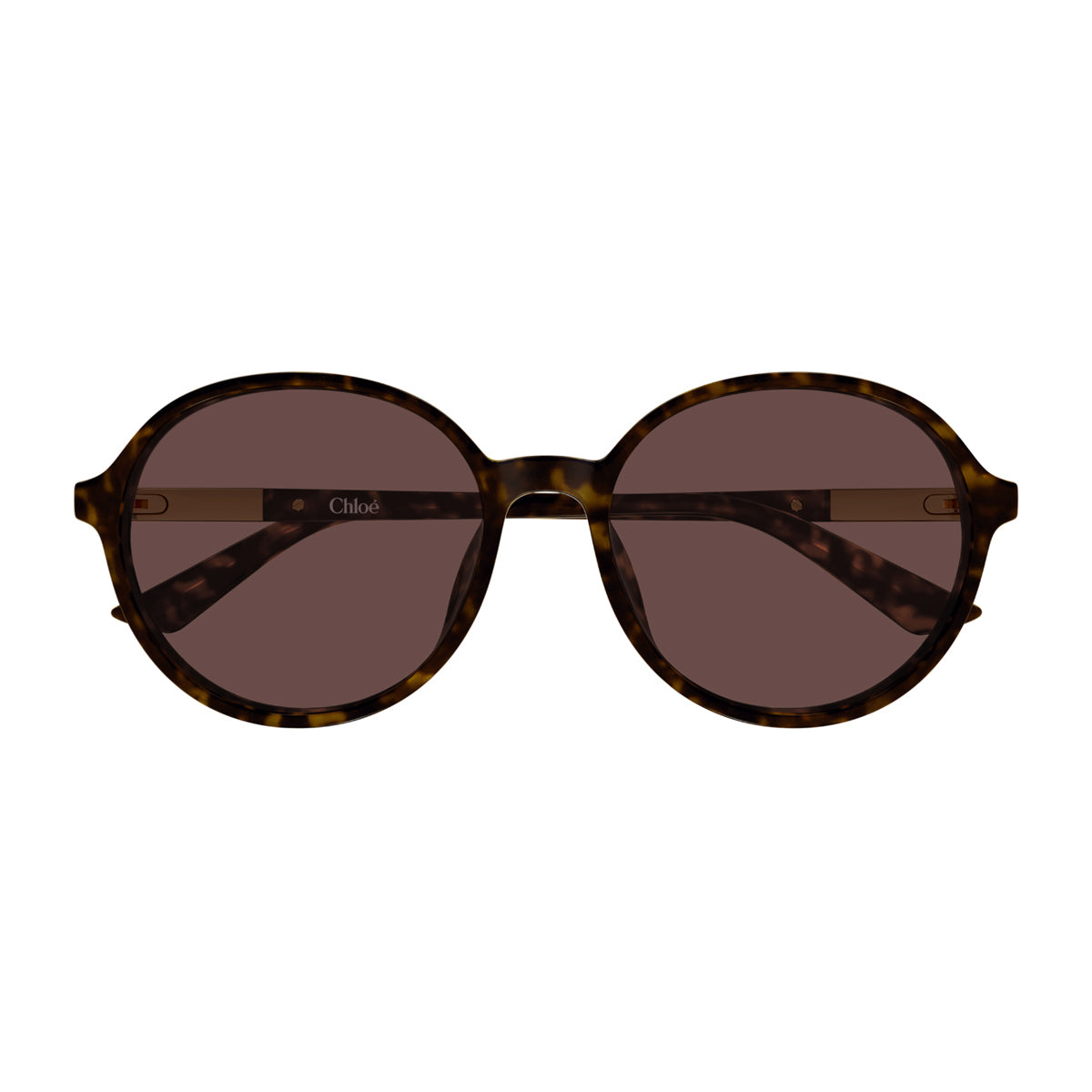 Round Sunglasses In Recycled Acetate With Havana Brown Frame