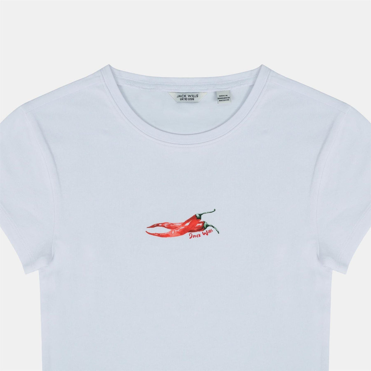 Jack Wills Graphic Cotton Short Sleeve Crew Neck Print Crop Top