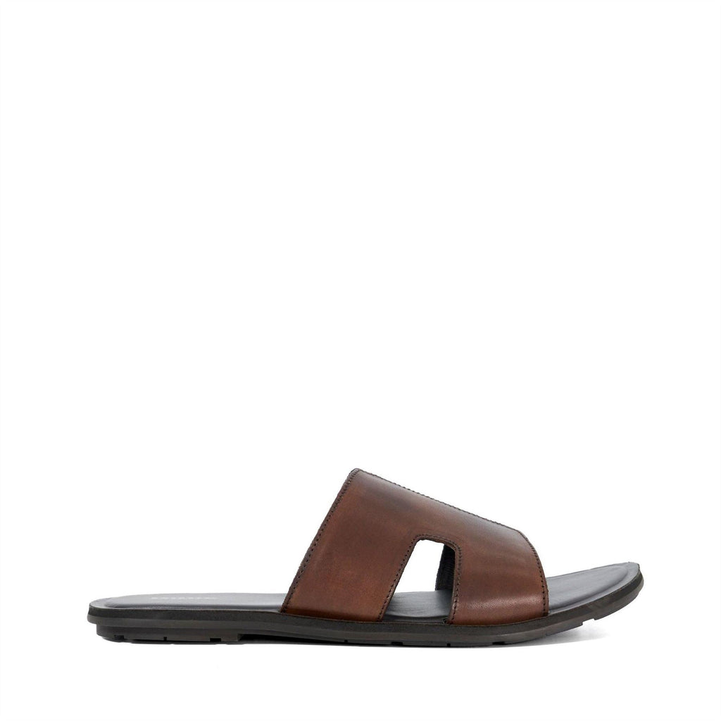 Dune Men's Itos Leather Flat Sandals Open Toe Flat Sandals