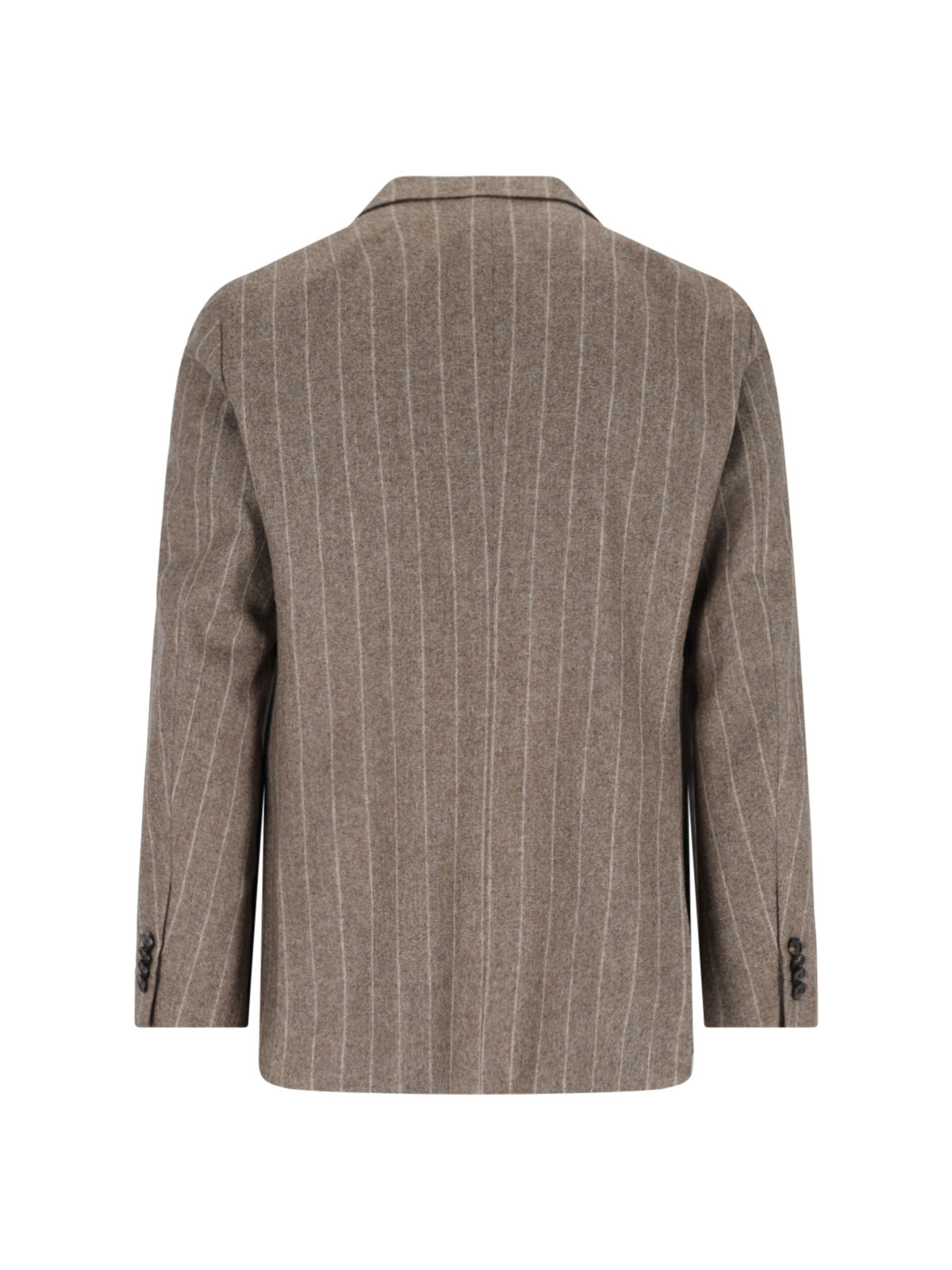 Brown Pinstripe Textured Fabric Suit