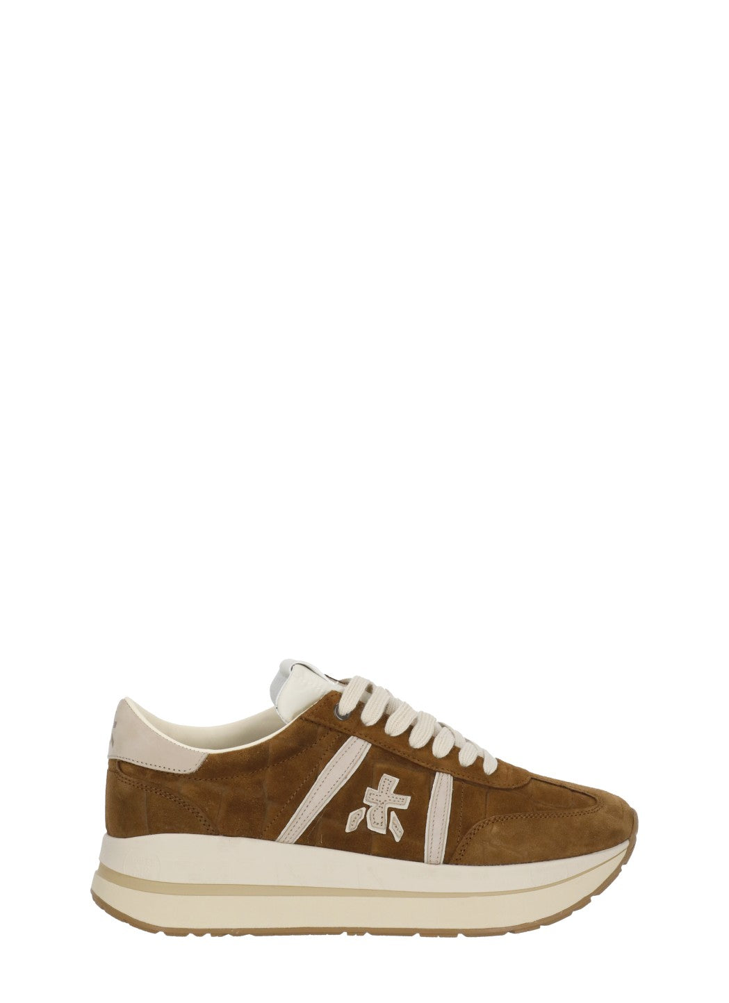 Brown Bethcoin 8509 Suede Leather Low-Top Sneakers