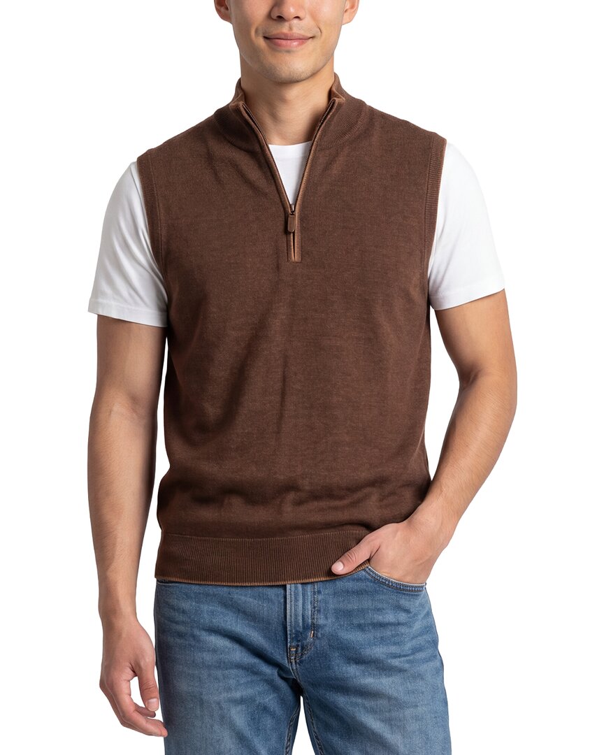 Raffi Merino Wool 1/4-Zip Mock Vest