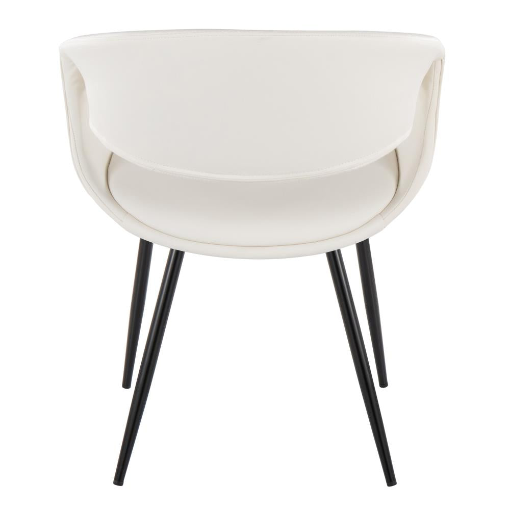 Set of 2 Modern Side Chairs with Padded Faux Leather Seats and Minimalist Metal Frames