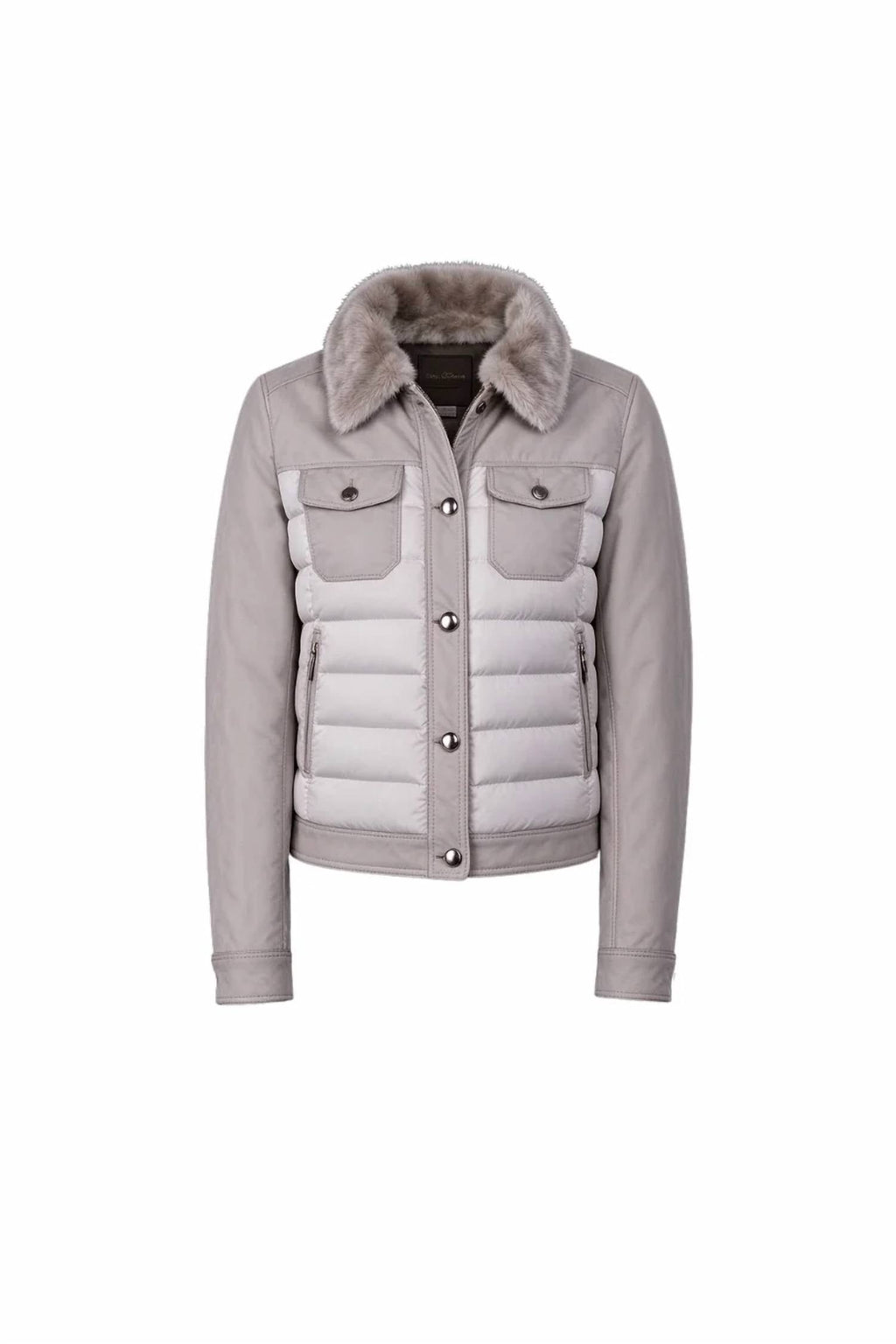 Two Chest Flap Pockets Jacket In Pearl