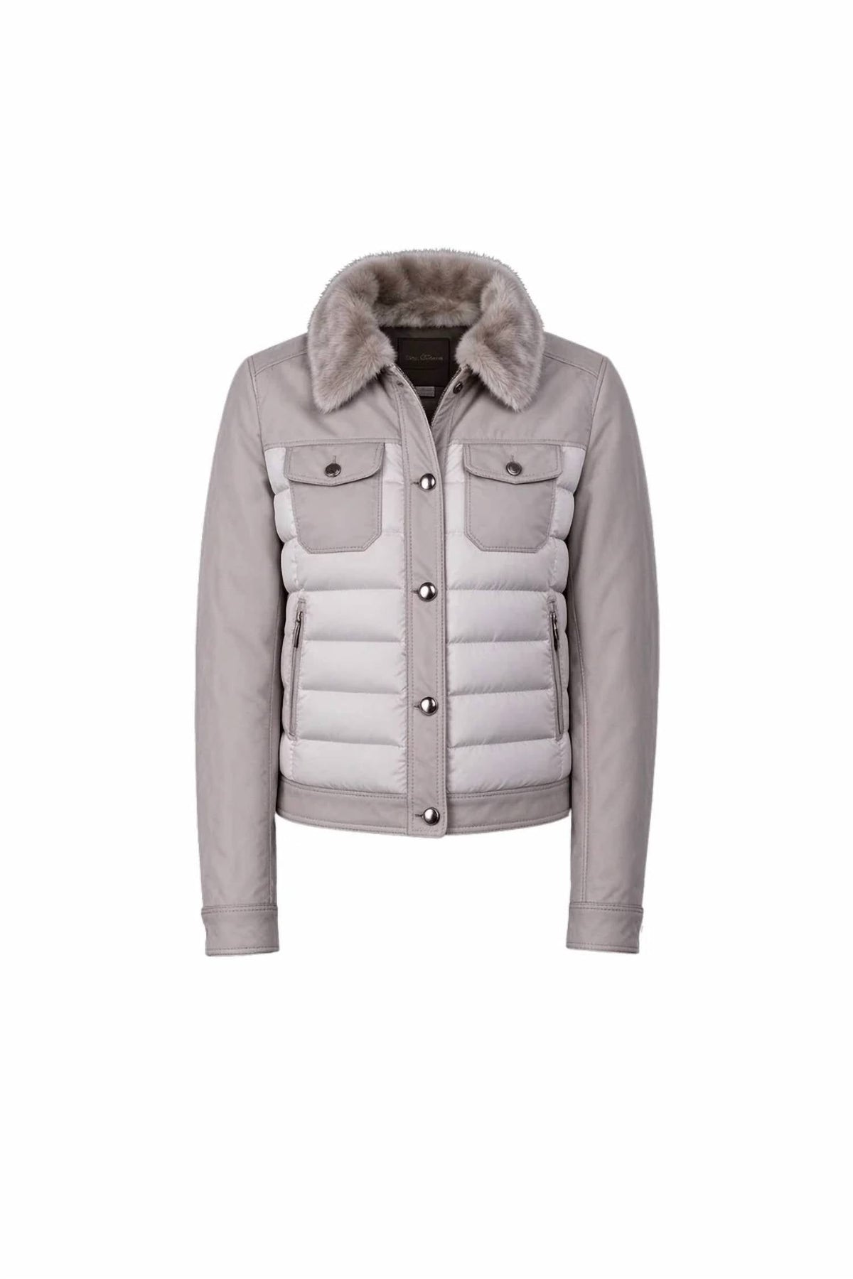 Two Chest Flap Pockets Jacket In Pearl