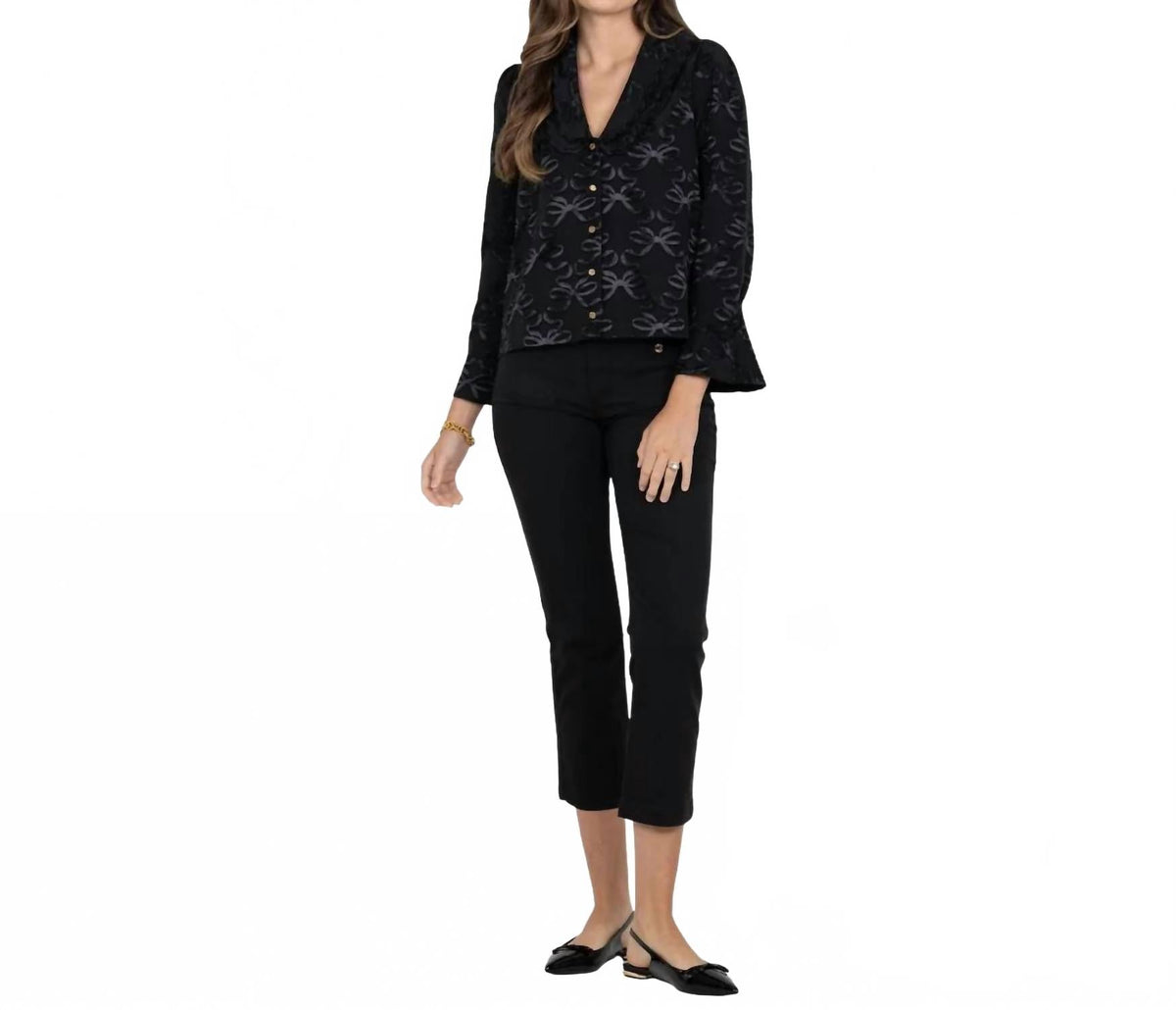 Bow Lattice Cameron Top In Black