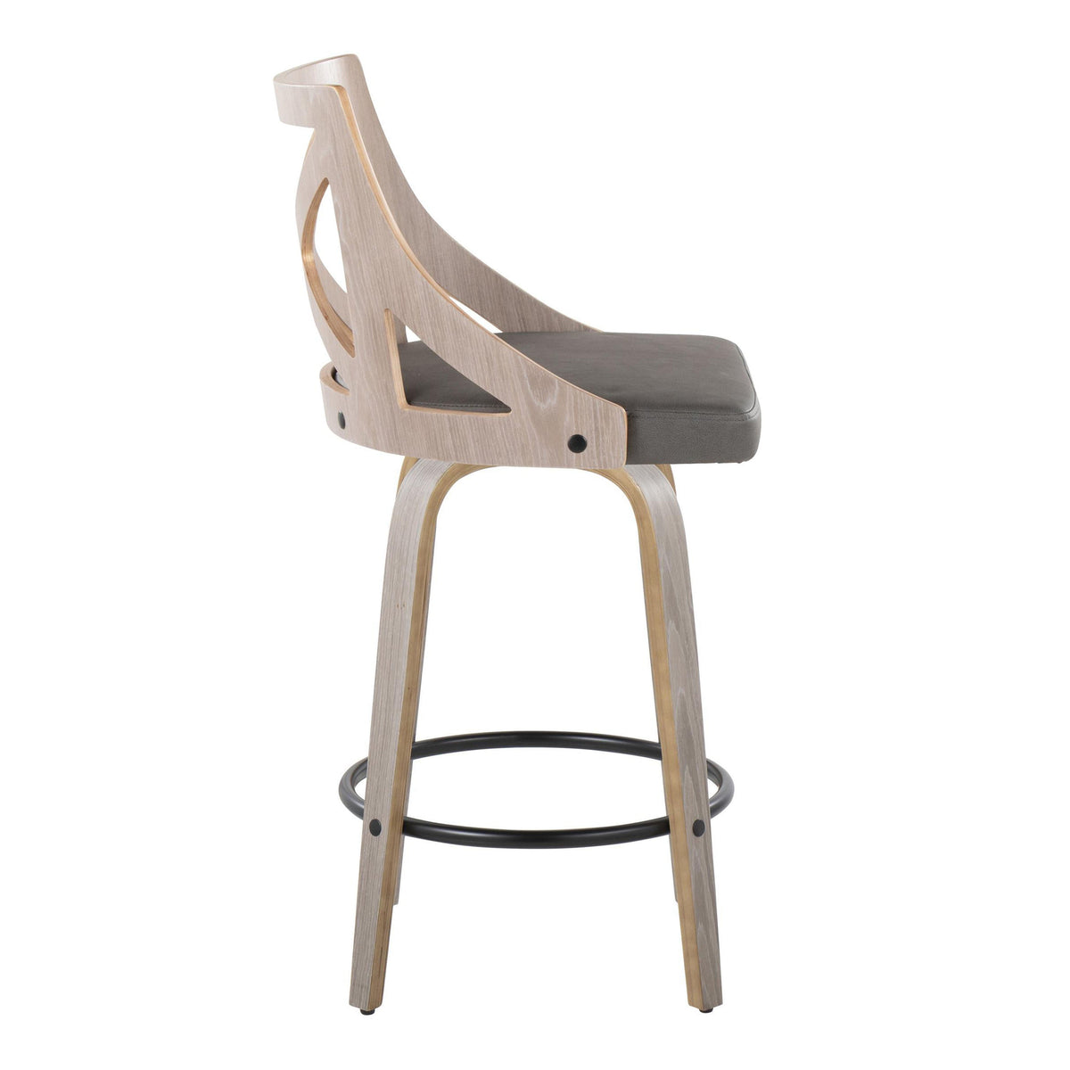 Pair of Cushioned Counter Stools with Backrests