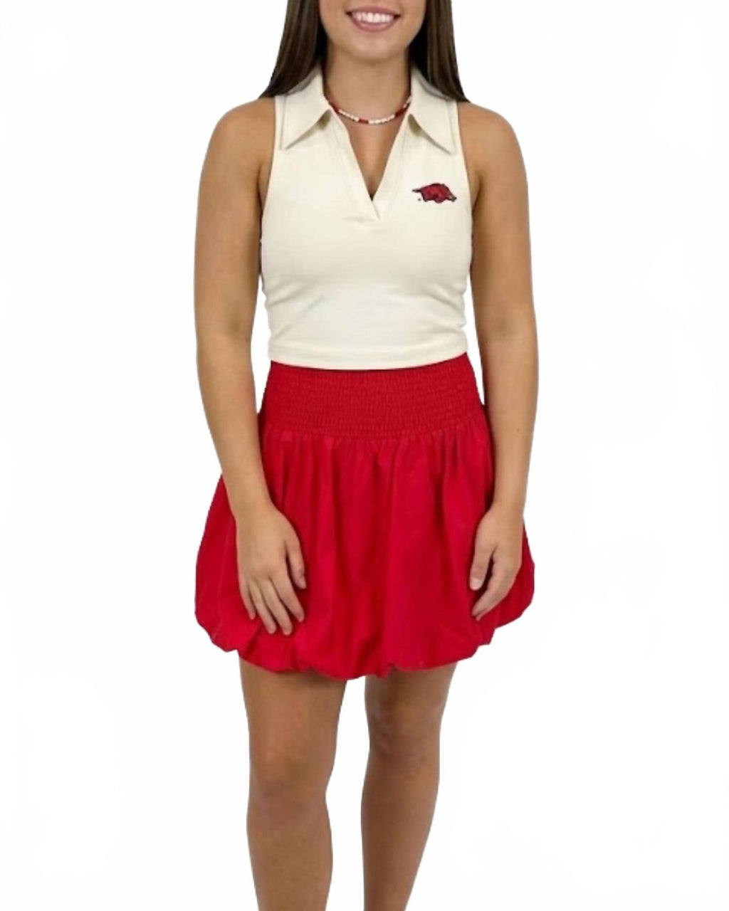 Bubble Mini Skort In Red