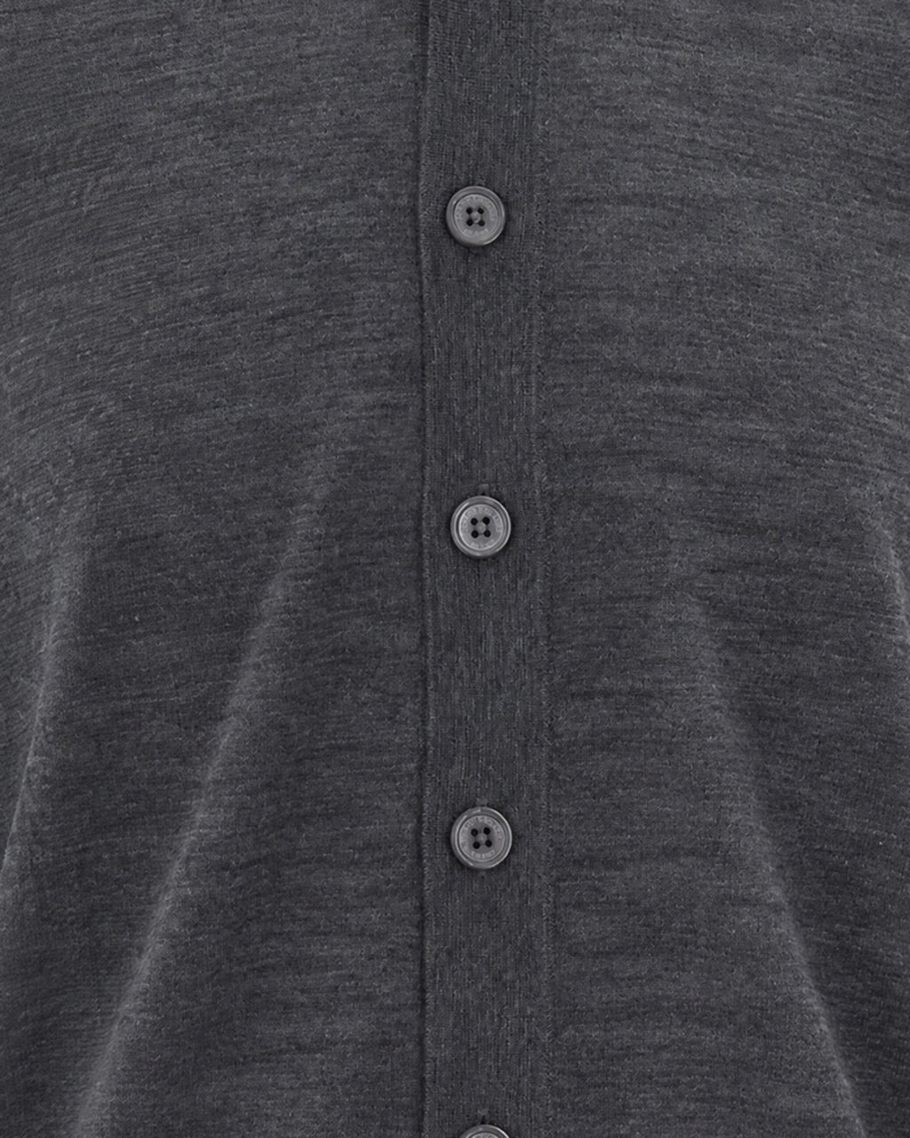 Melange Grey Wool Long-Sleeve Cardigan