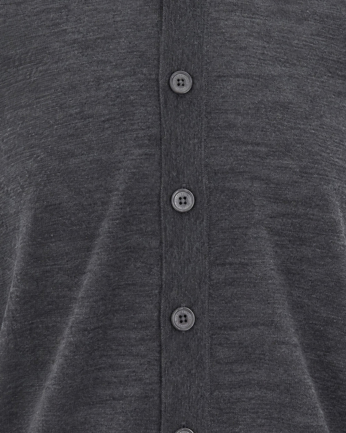 Melange Grey Wool Long-Sleeve Cardigan