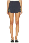 Jalen Embroidered Shorts In Slate