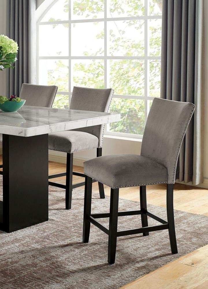 Set of 2 Modern Dining Counter Chairs with Padded Seats